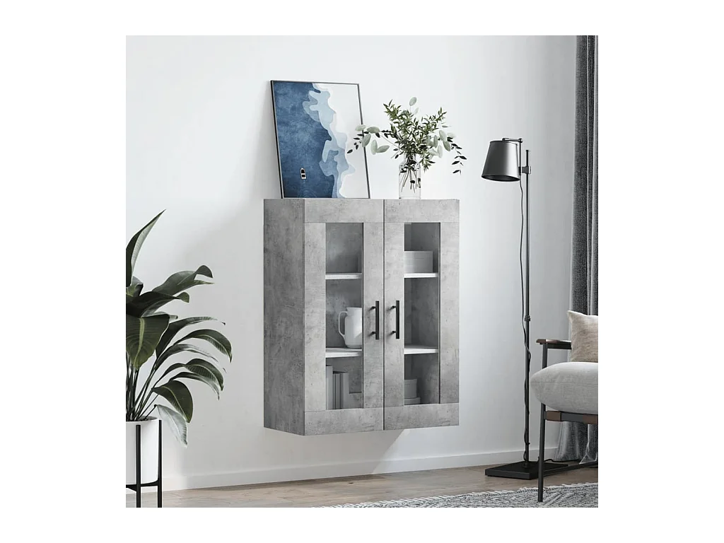 Armoire murale gris béton 69,5x34x90 cm