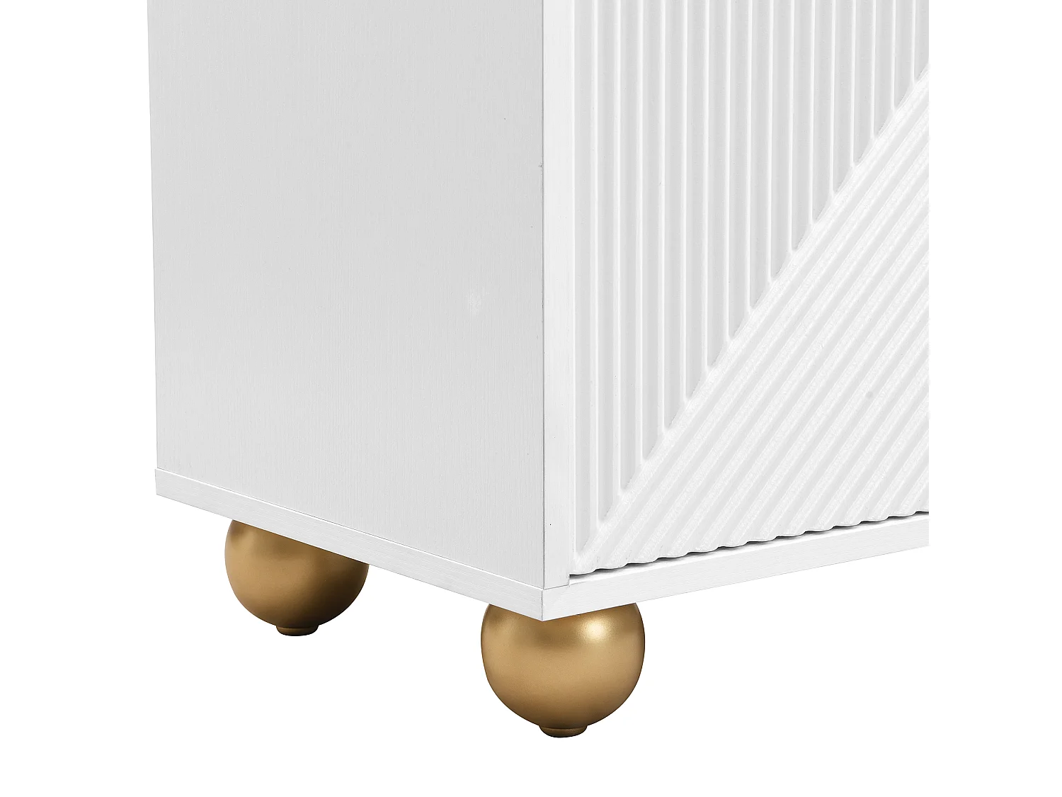 Buffet blanc avec 4 portes, étagères réglables, dimensions 120x35x71,5 cm