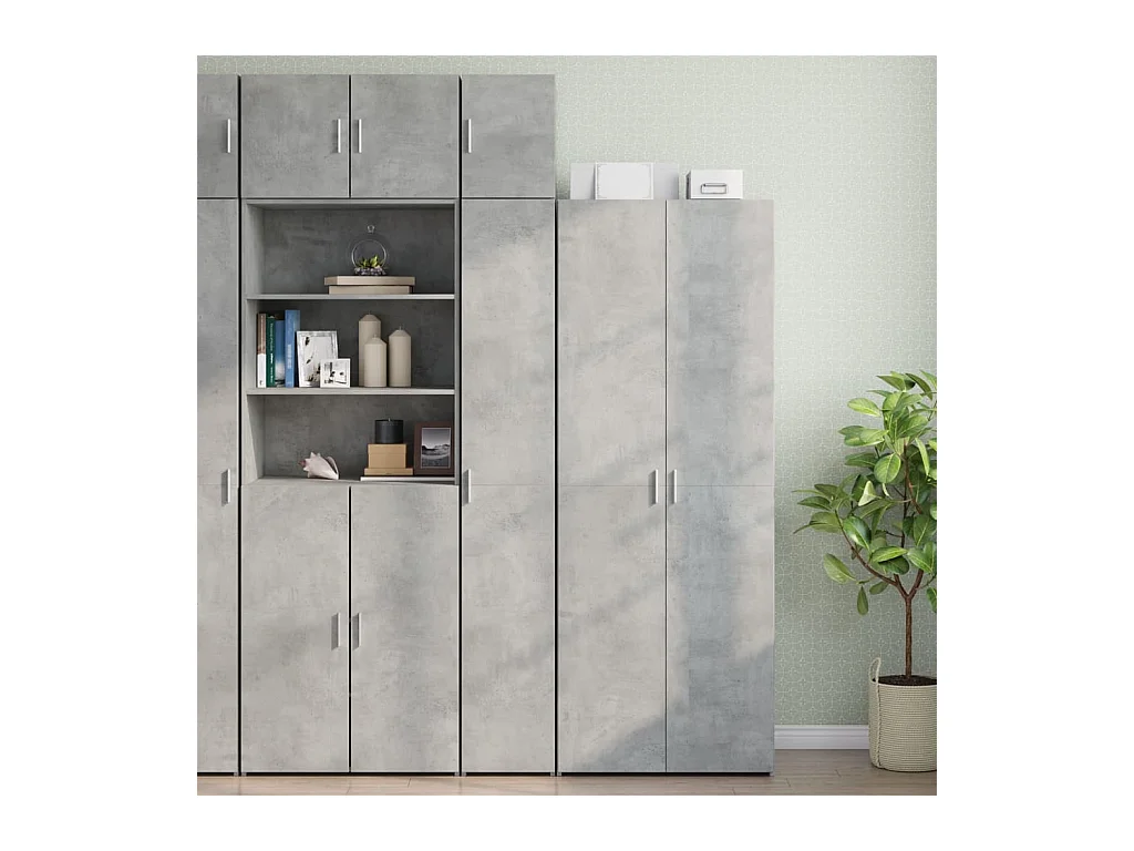 Betongrijze slanke opbergkast 30x42,5x225 cm