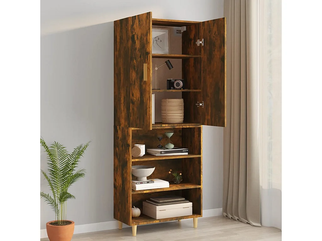 Hangkast van gerookt eikenhout 69,5x34x90 cm