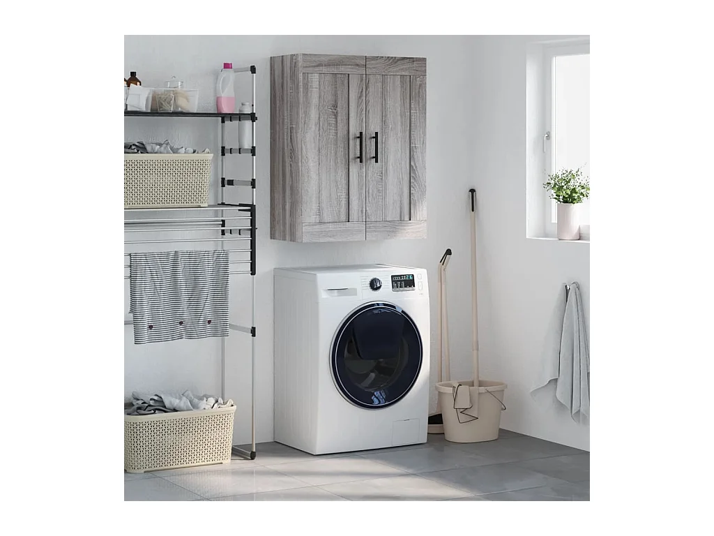 Armoire murale sonoma gris 69,5x34x90 cm bois d'ingénierie