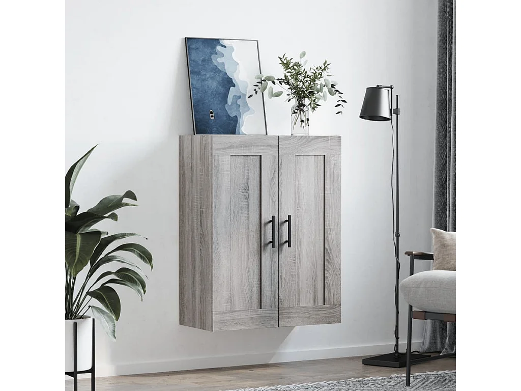 Armoire murale sonoma gris 69,5x34x90 cm bois d'ingénierie