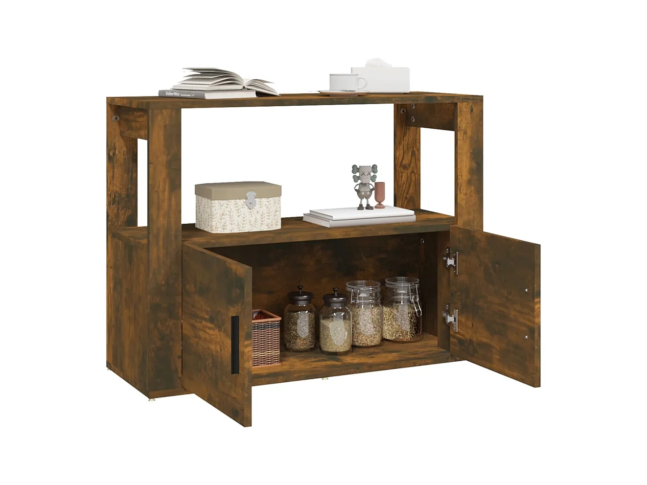 Buffet Chêne fumé 80x30x60 cm Bois d'ingénierie