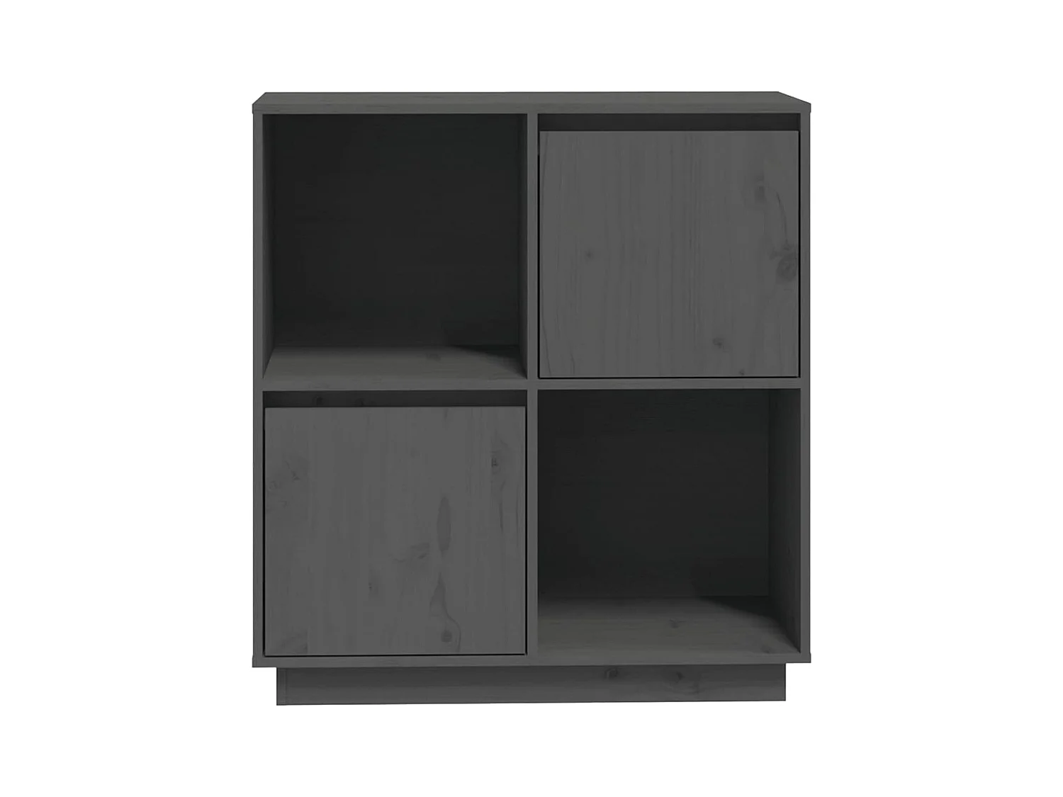 Buffet Gris 74x35x80 cm Bois massif de pin