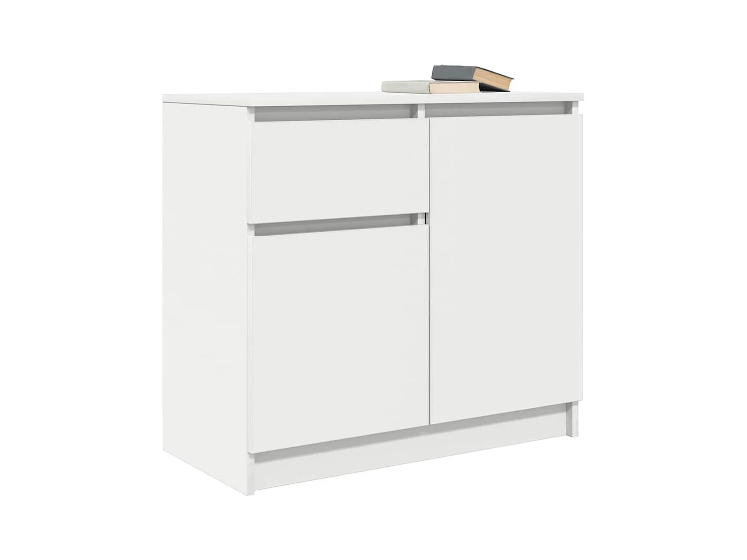 Buffet avec tiroir blanc 71x35x65 cm bois d'ingénierie