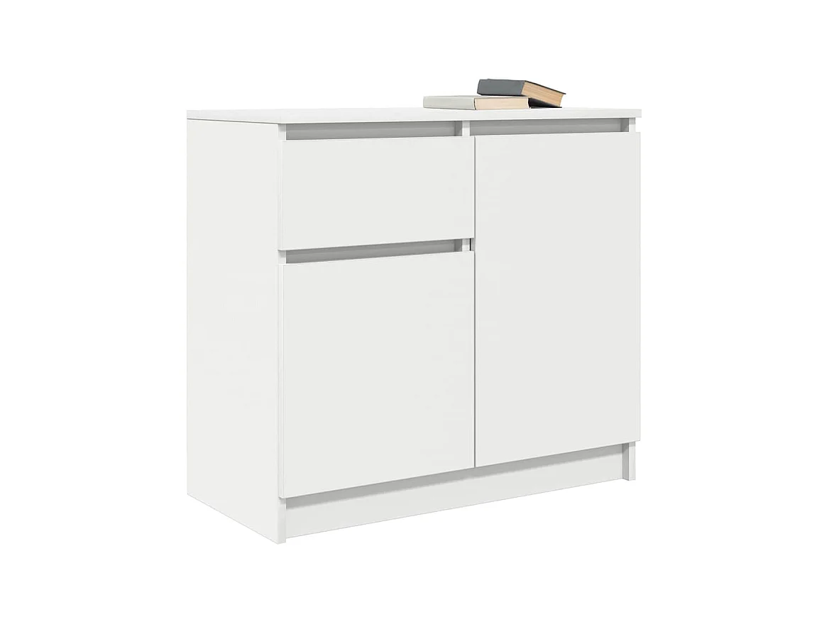 Buffet avec tiroir blanc 71x35x65 cm bois d'ingénierie