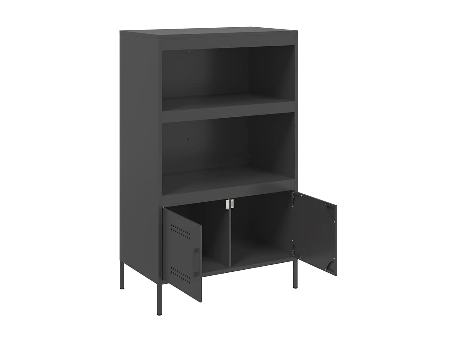 Buffet haut noir 68x39x113 cm acier