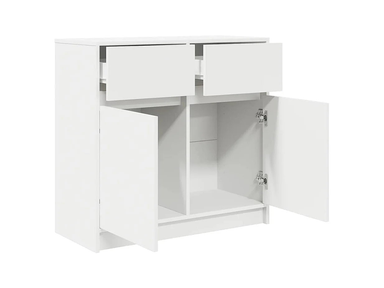 Buffet avec tiroir blanc 80x34x76 cm bois d'ingénierie