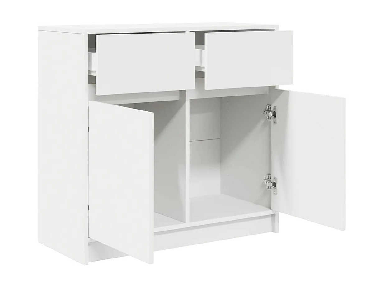 Buffet avec tiroir blanc 80x34x76 cm bois d'ingénierie