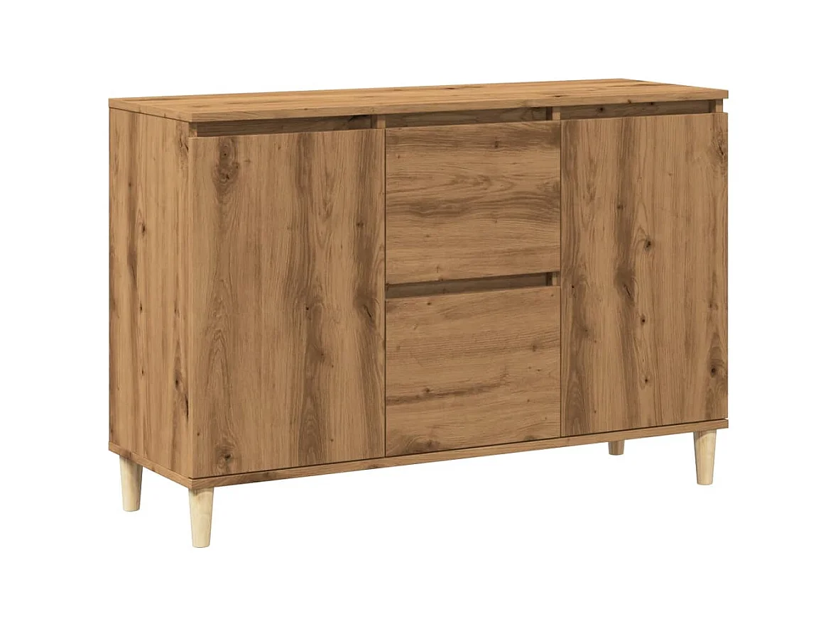 Buffet chêne artisanal 102x35x70 cm bois d'ingénierie