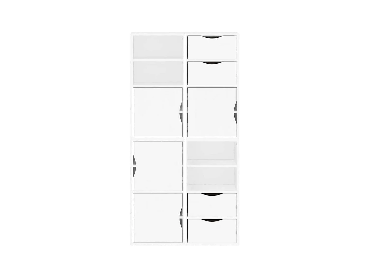 Mobili laterali ODDA da 4 pezzi, bianchi, 40x24x79 cm, legno di pino massello