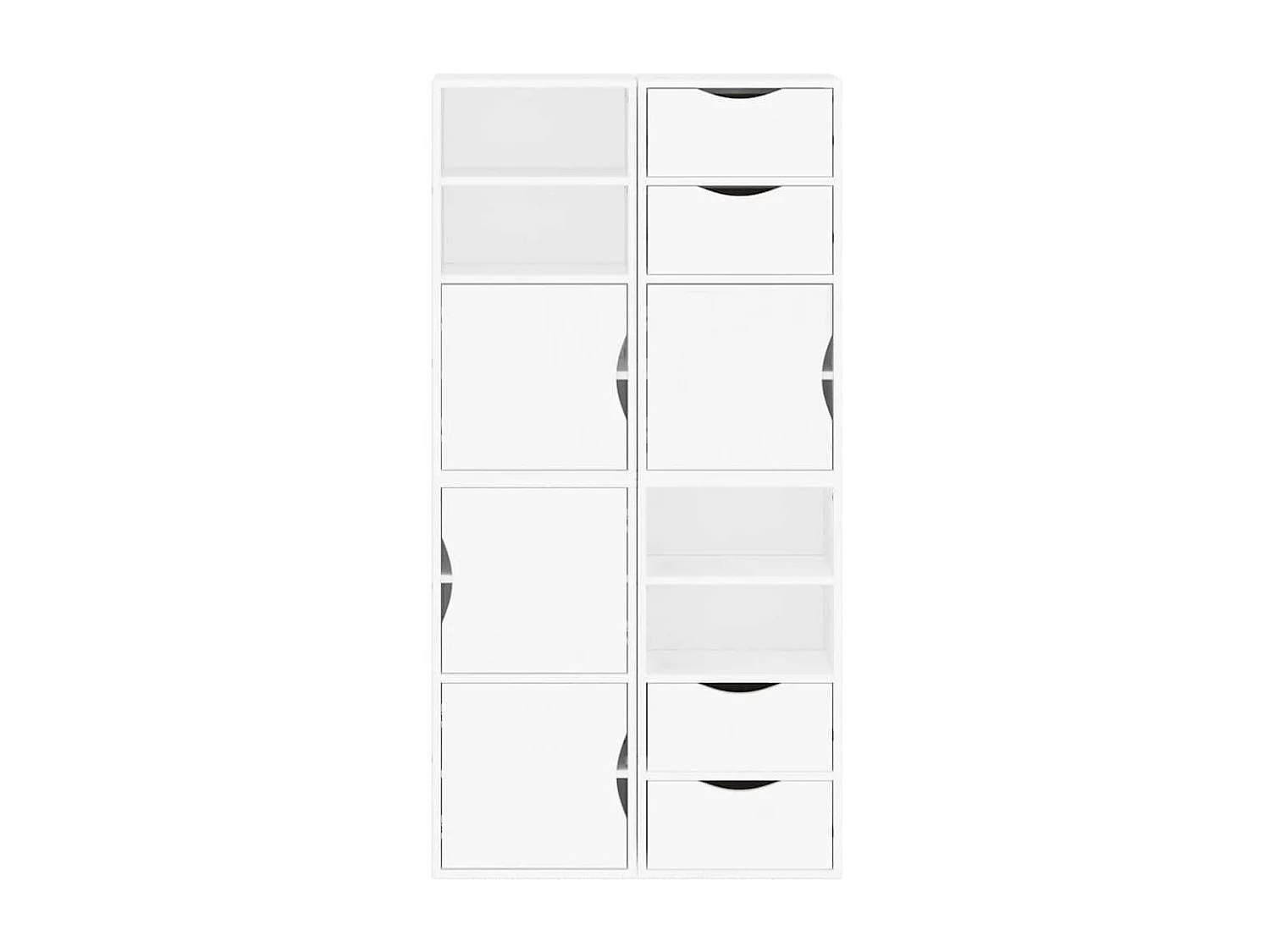 Armoires latérales 4 pcs ODDA blanc 40x24x79 cm bois massif pin