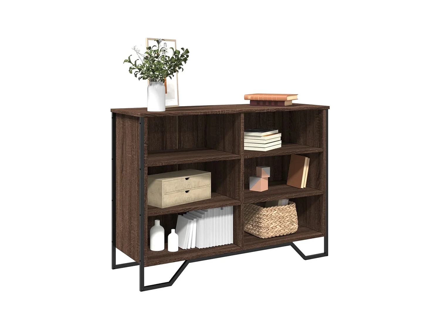 Bruin eiken dressoir 101x35,5x74,5 cm bewerkt hout