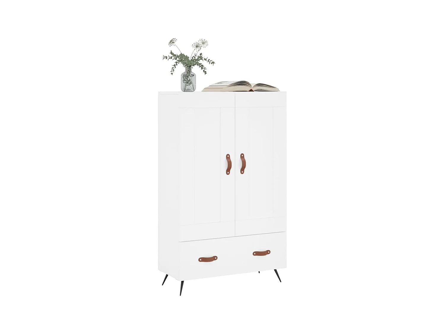 Buffet haut blanc 69,5x31x115 cm bois d'ingénierie