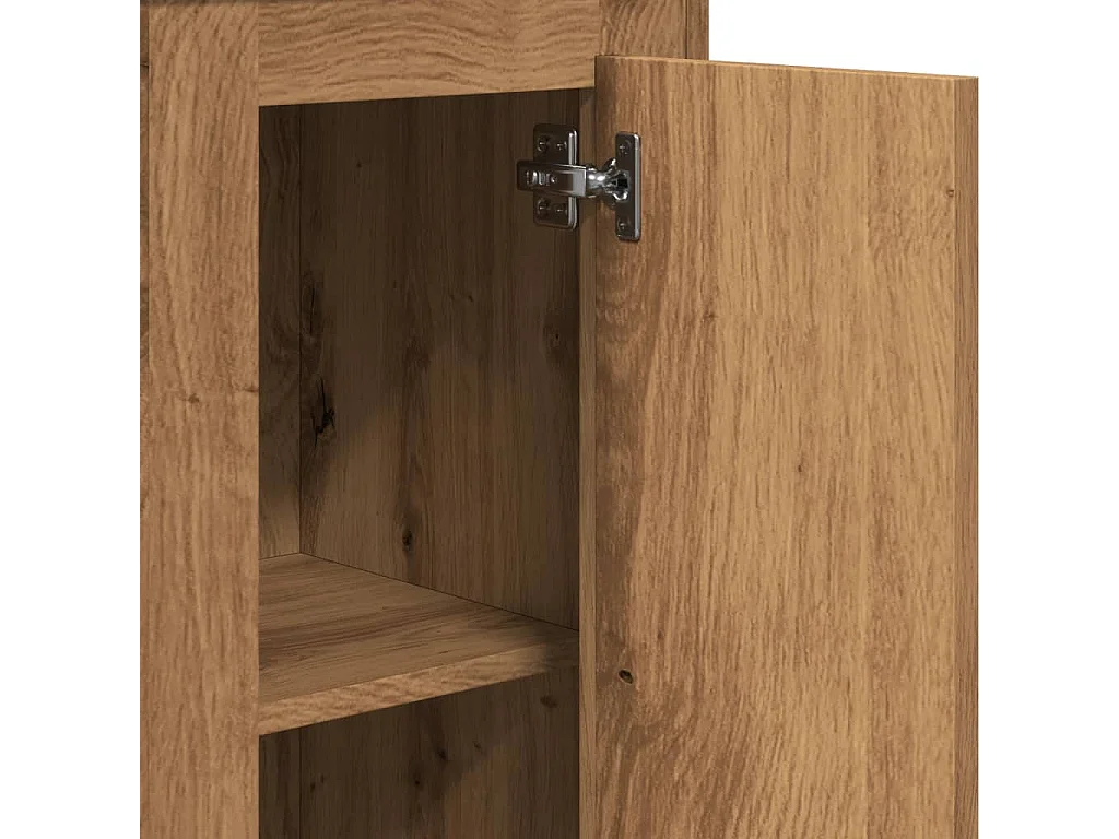 Hohes Sideboard aus handgefertigter Eiche 36x35,5x103,5 cm Holzwerkstoff