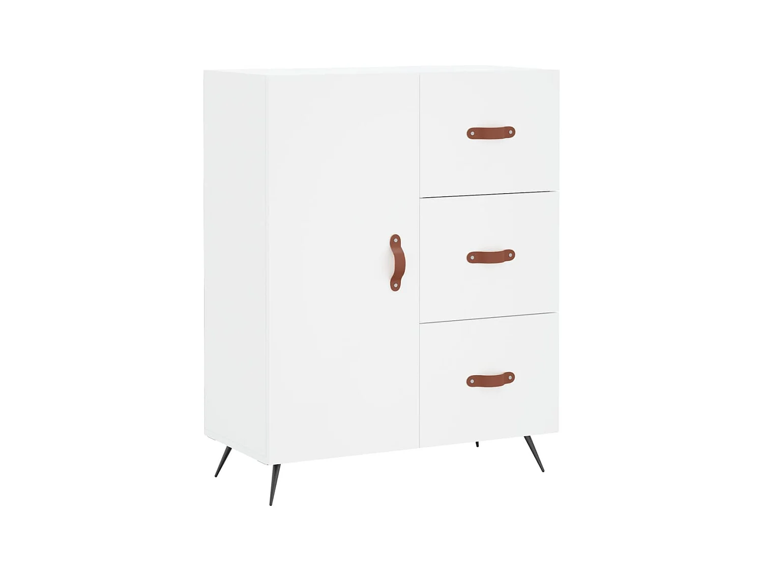 Buffet haut Blanc 69,5x34x180 cm Bois d'ingénierie