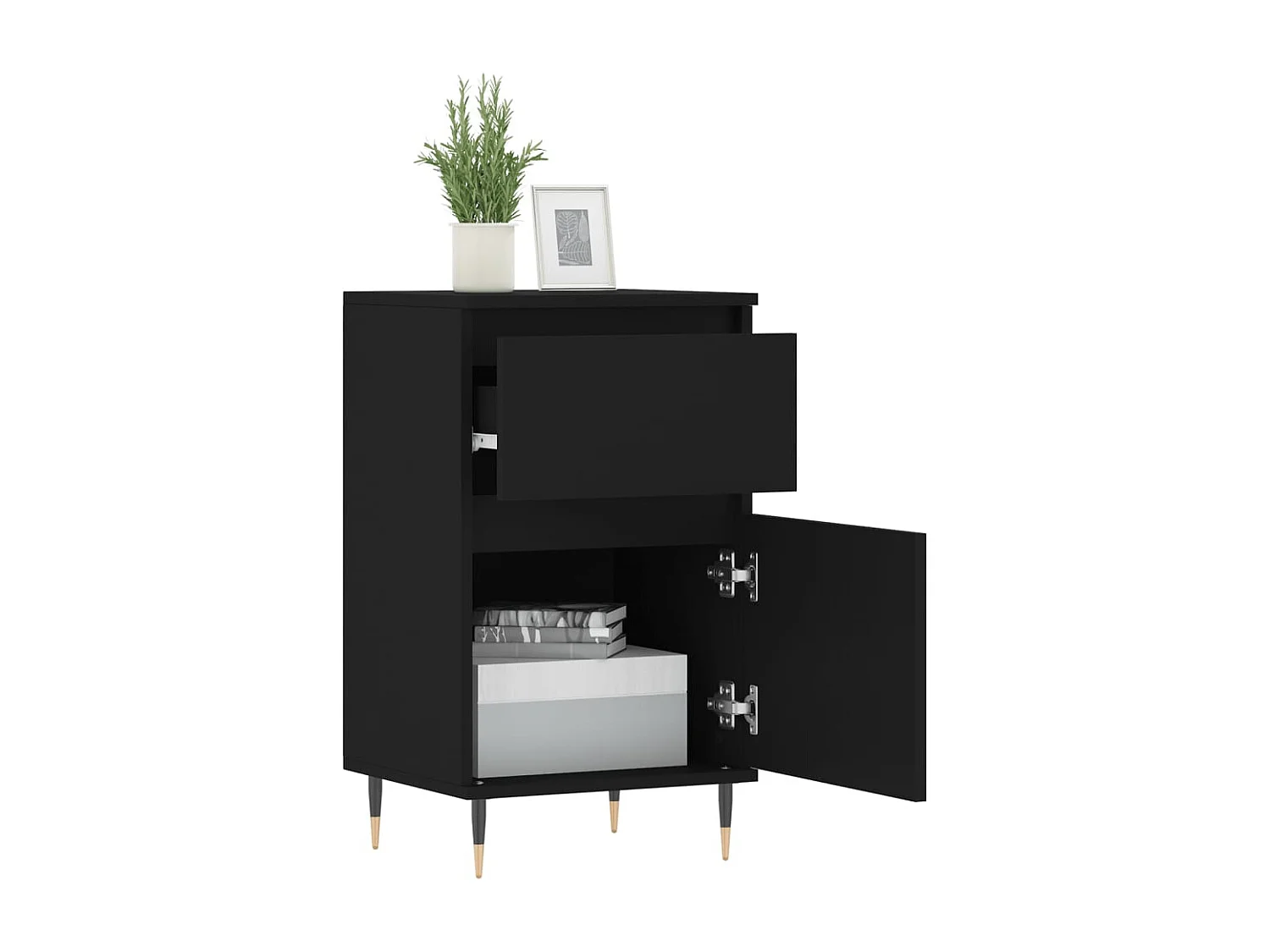 Buffets 2 pcs noir 40x35x70 cm bois d’ingénierie