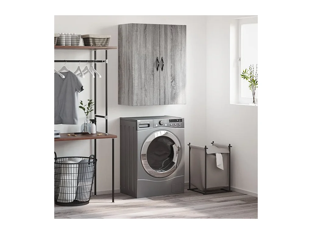 Armoire murale sonoma gris 69,5x34x90 cm bois d'ingénierie