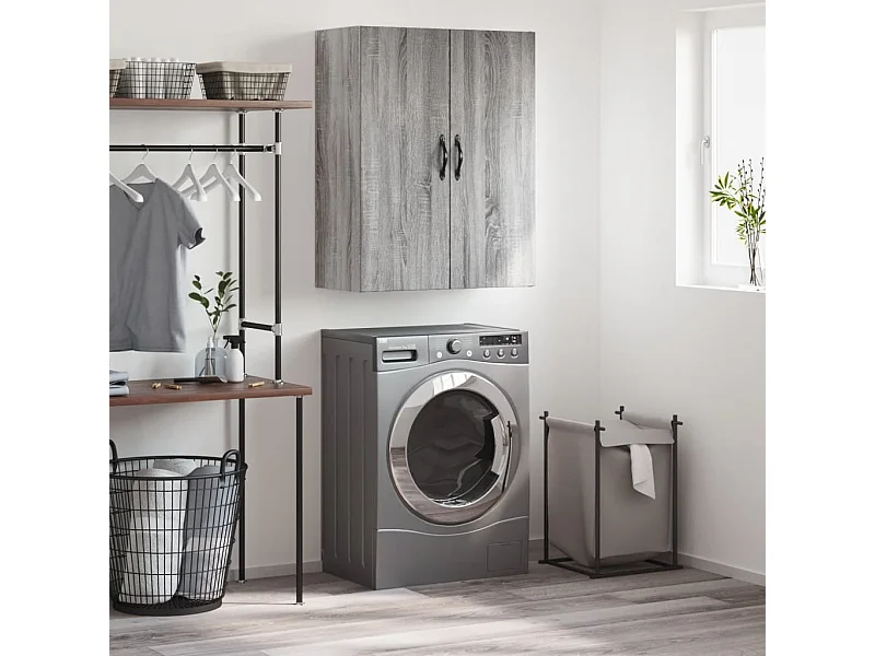 Armoire murale sonoma gris 69,5x34x90 cm bois d'ingénierie