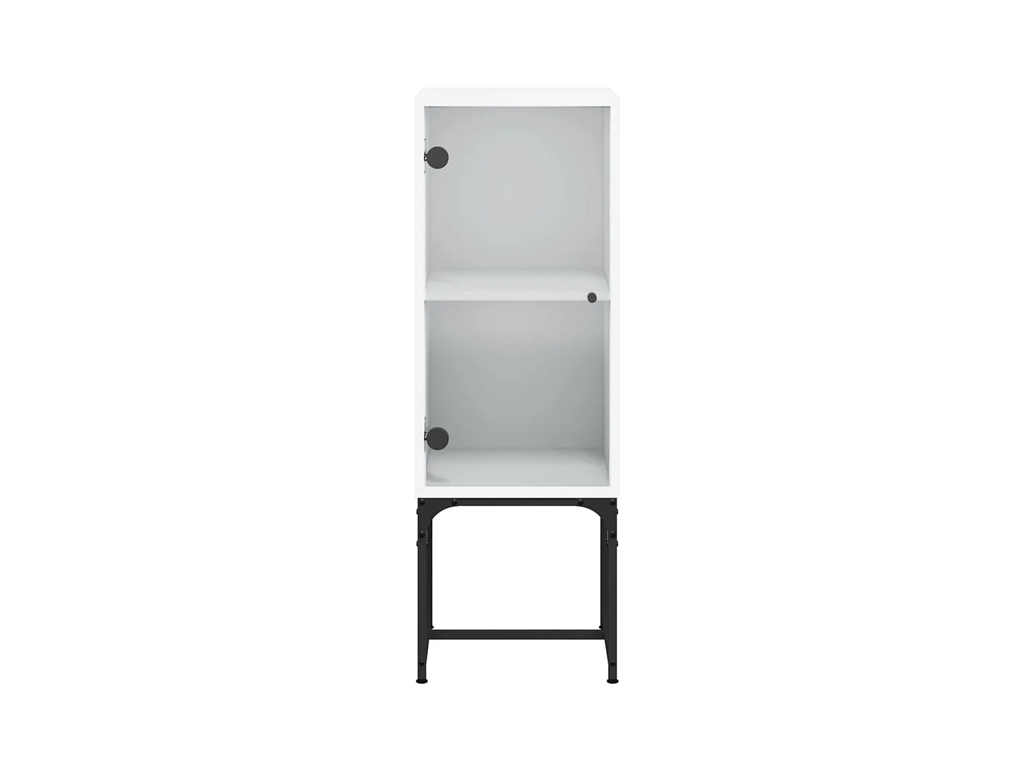 Mobiletto laterale con anta in vetro bianco 35x37x100 cm