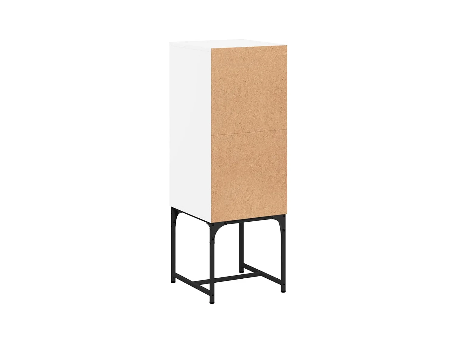 Mobiletto laterale con anta in vetro bianco 35x37x100 cm