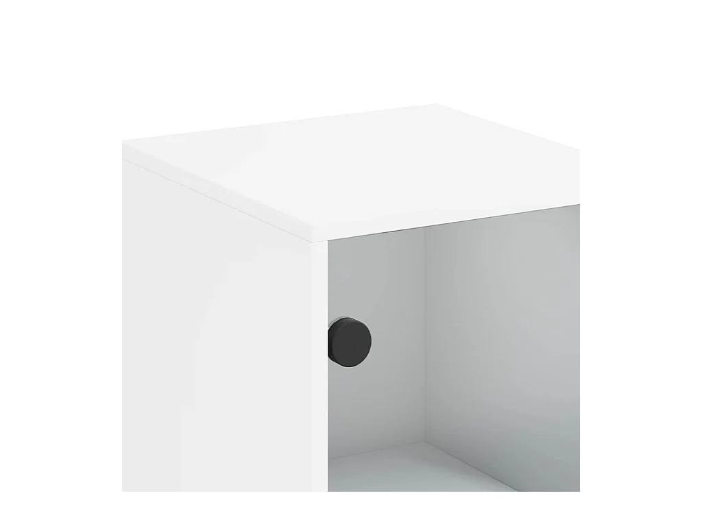 Mobiletto laterale con anta in vetro bianco 35x37x100 cm