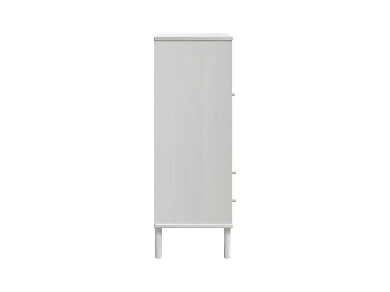 Buffet aspect rotin blanc 90x40x112cm bois massif de pin