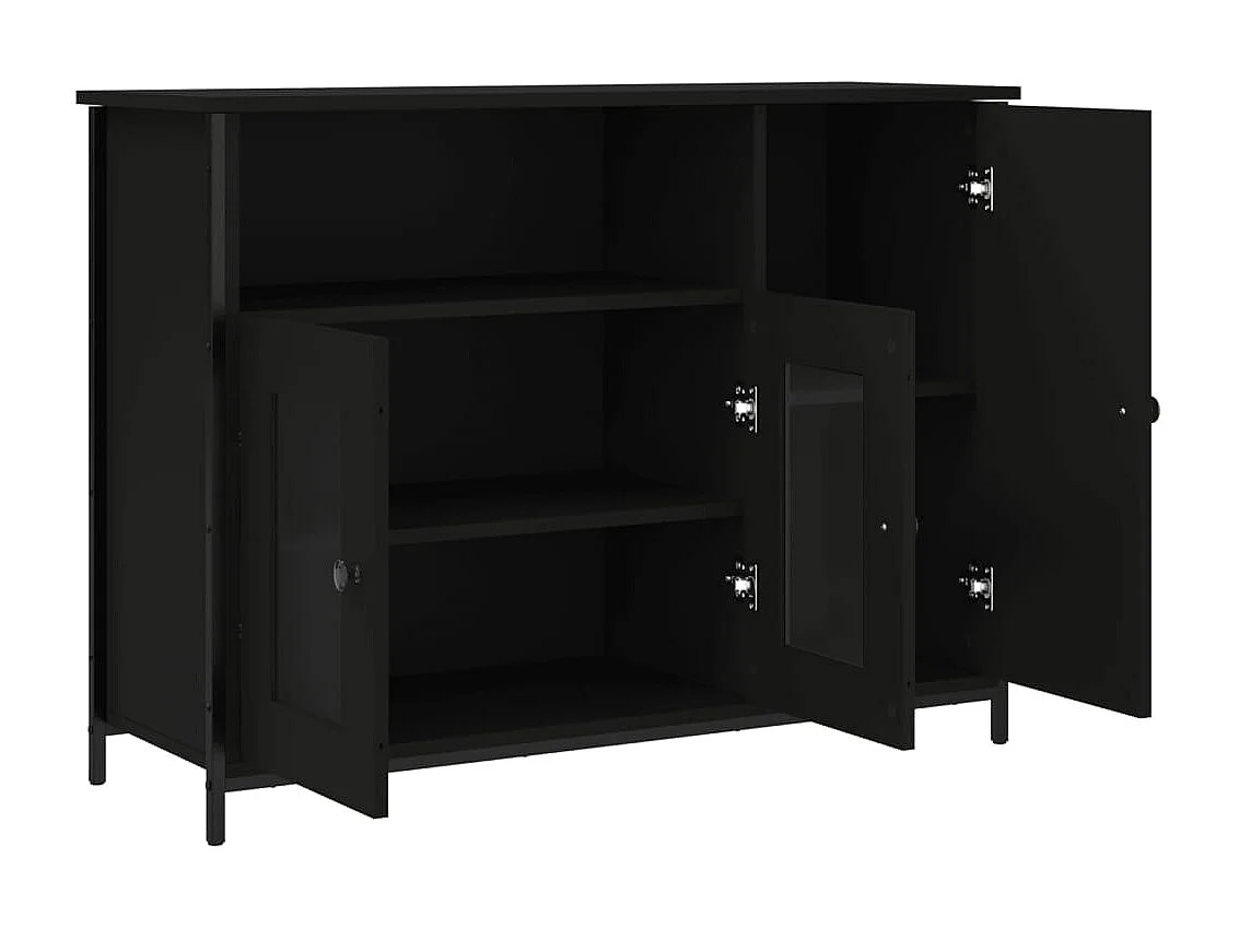 Buffet noir 100x35x75 cm bois d'ingénierie