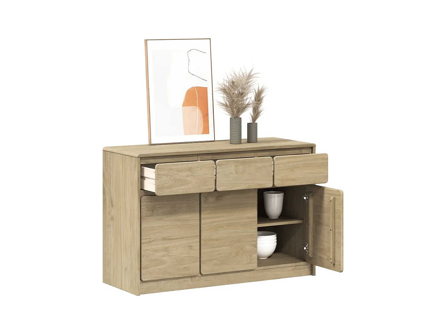 Buffet SAUDA chêne 114x43x75,5 cm bois massif de pin