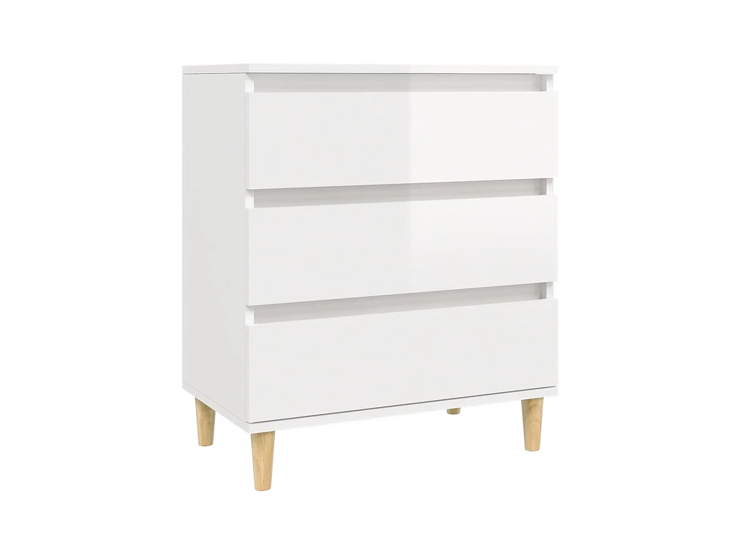 Buffet Blanc brillant 60x35x70 cm Bois d'ingénierie