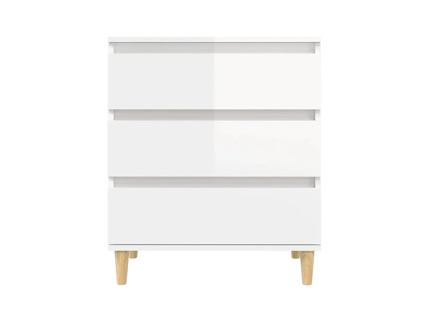 Buffet Blanc brillant 60x35x70 cm Bois d'ingénierie