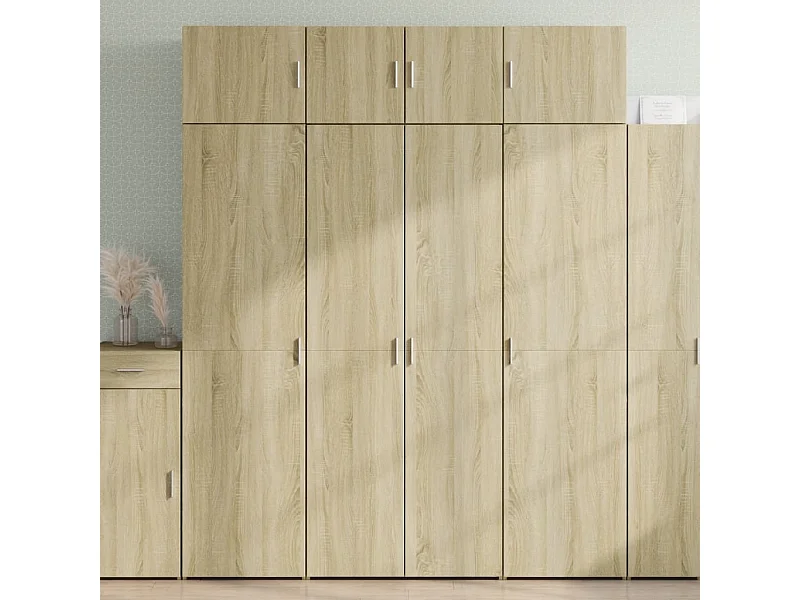 Hohes Sideboard Sonoma Eiche 80x42,5x185 cm Holzwerkstoff