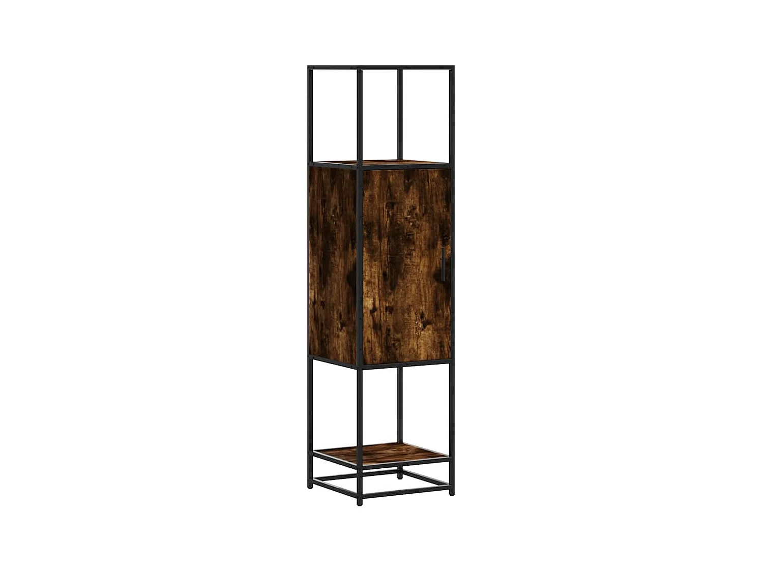 Buffet haut chêne fumé 35,5x35x139 cm bois d'ingénierie métal