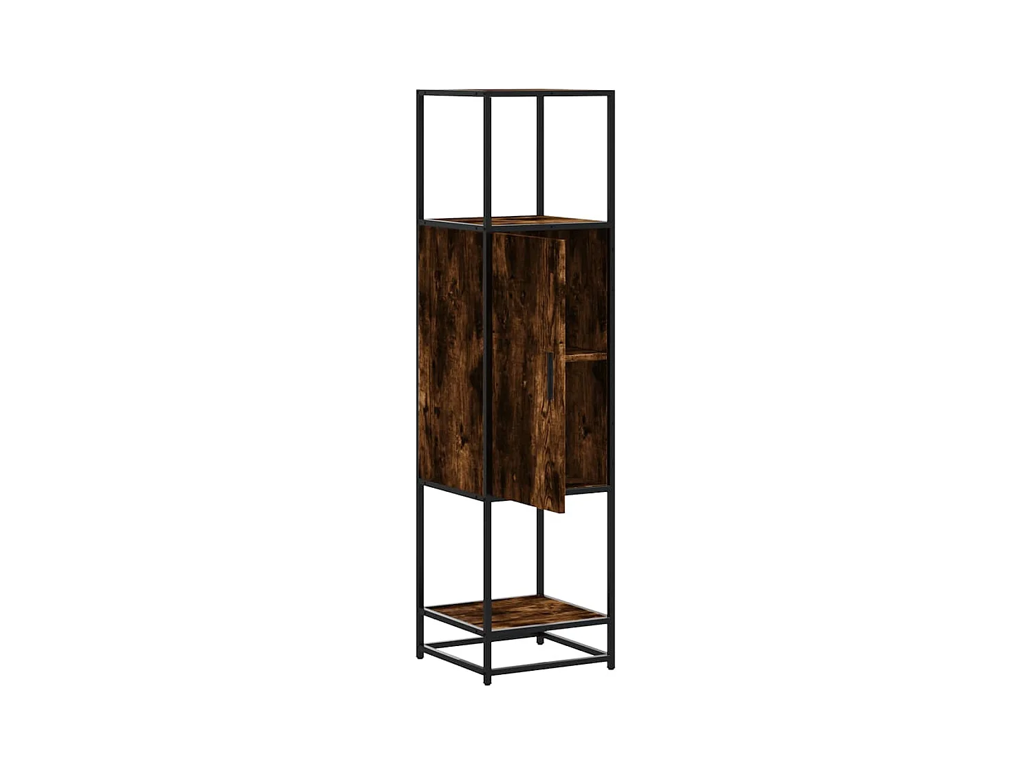 Buffet haut chêne fumé 35,5x35x139 cm bois d'ingénierie métal