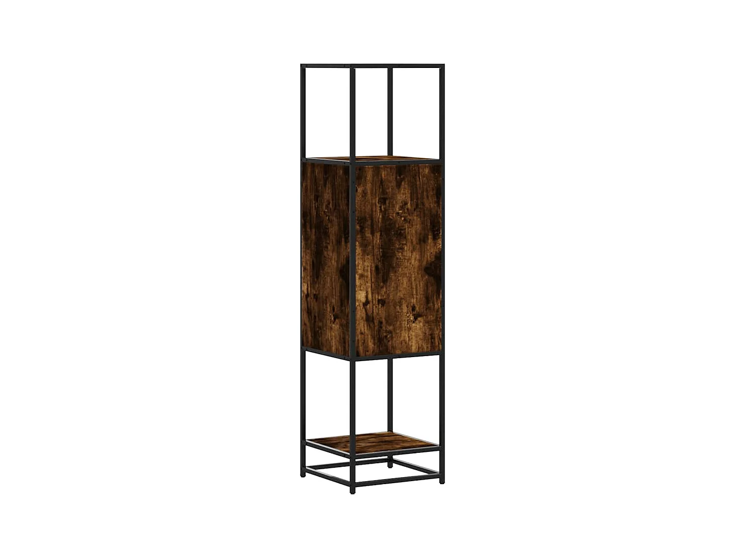 Buffet haut chêne fumé 35,5x35x139 cm bois d'ingénierie métal