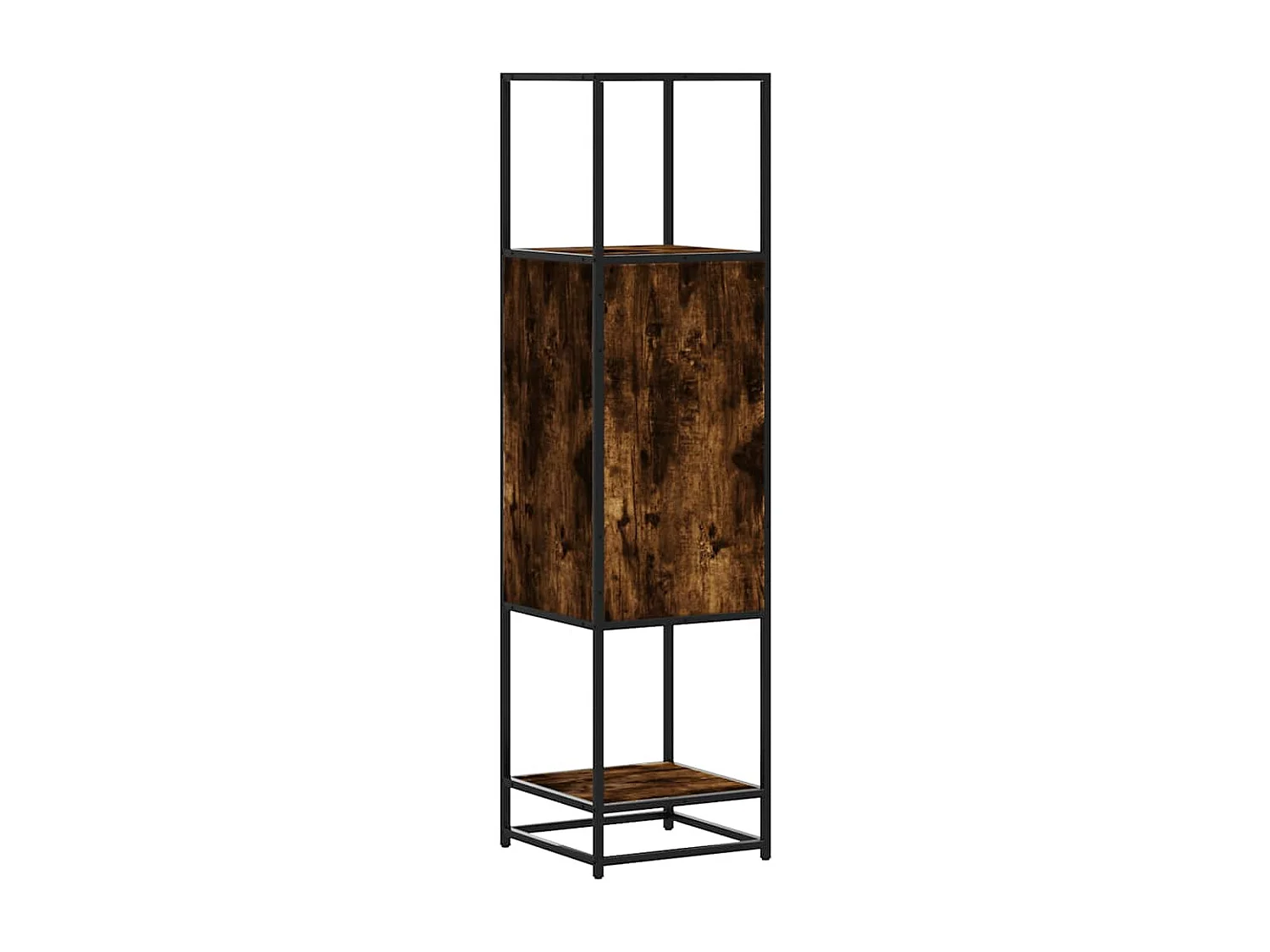 Buffet haut chêne fumé 35,5x35x139 cm bois d'ingénierie métal