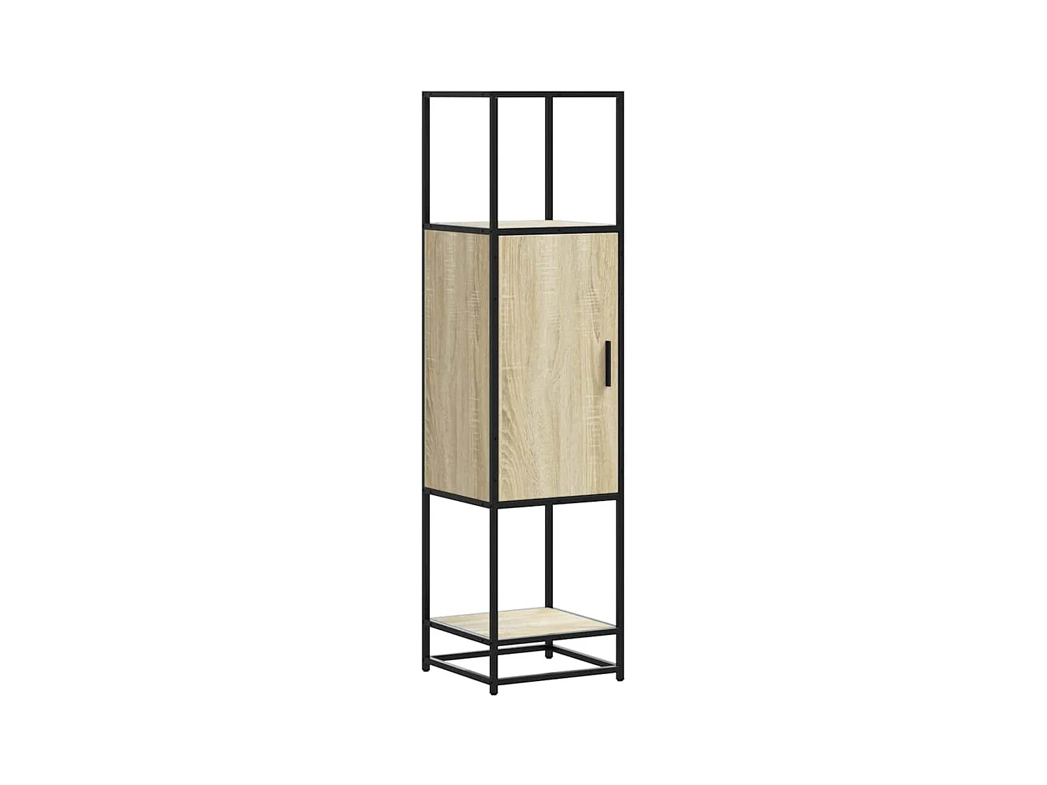 Buffet haut chêne sonoma 35,5x35x139 cm bois d'ingénierie métal