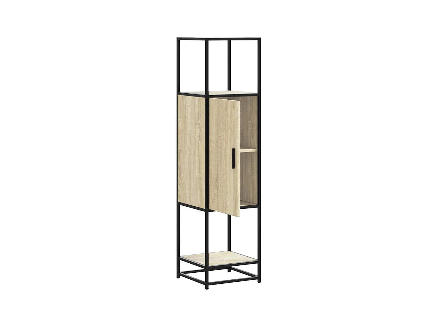 Buffet haut chêne sonoma 35,5x35x139 cm bois d'ingénierie métal