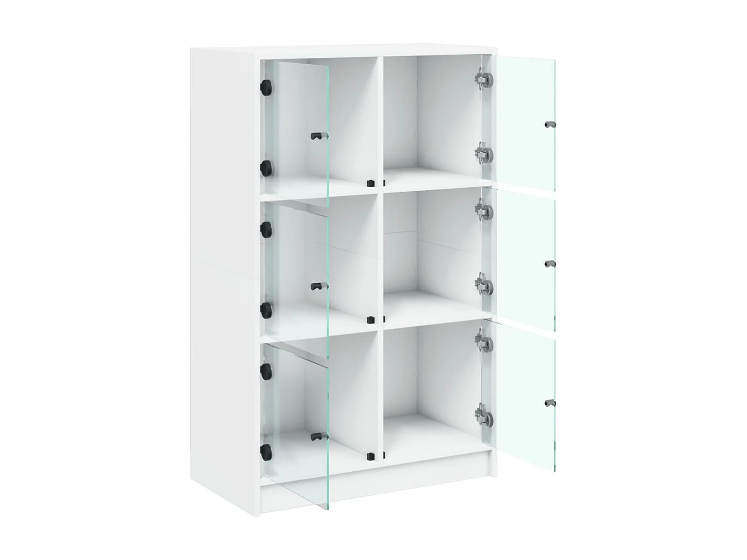 Credenza alta con ante bianca 68x37x109 cm in legno composito