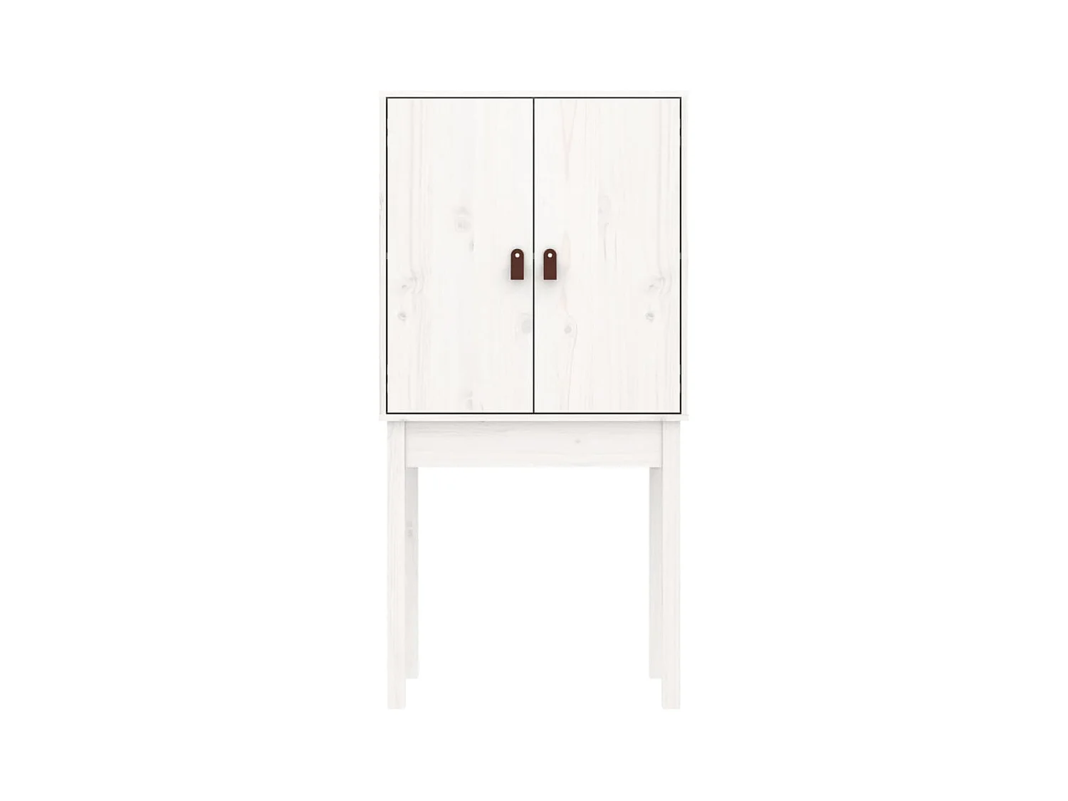 Credenza alta Bianca 60x40x120 cm Legno massello di pino