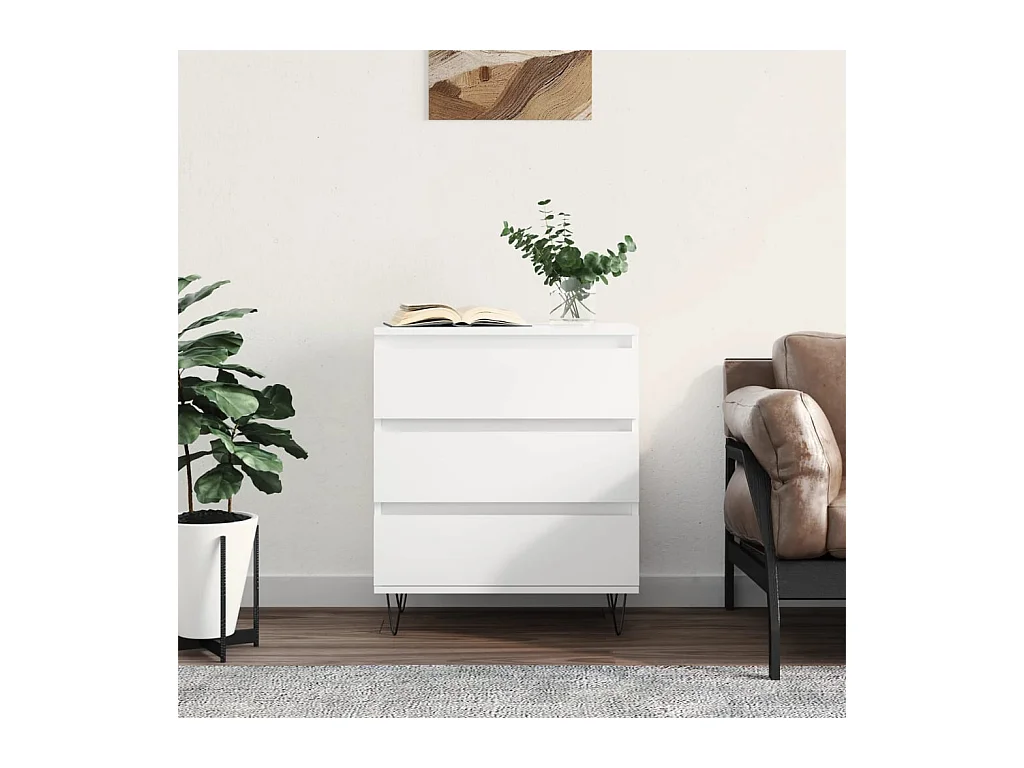 Credenza bianca 60x35x70 cm in legno ingegnerizzato