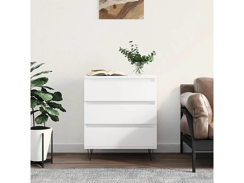 Credenza bianca 60x35x70 cm in legno ingegnerizzato