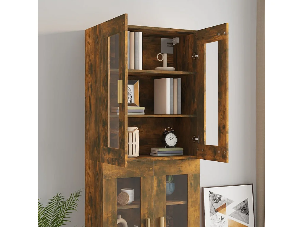 Hangkast van gerookt eikenhout 69,5x34x90 cm