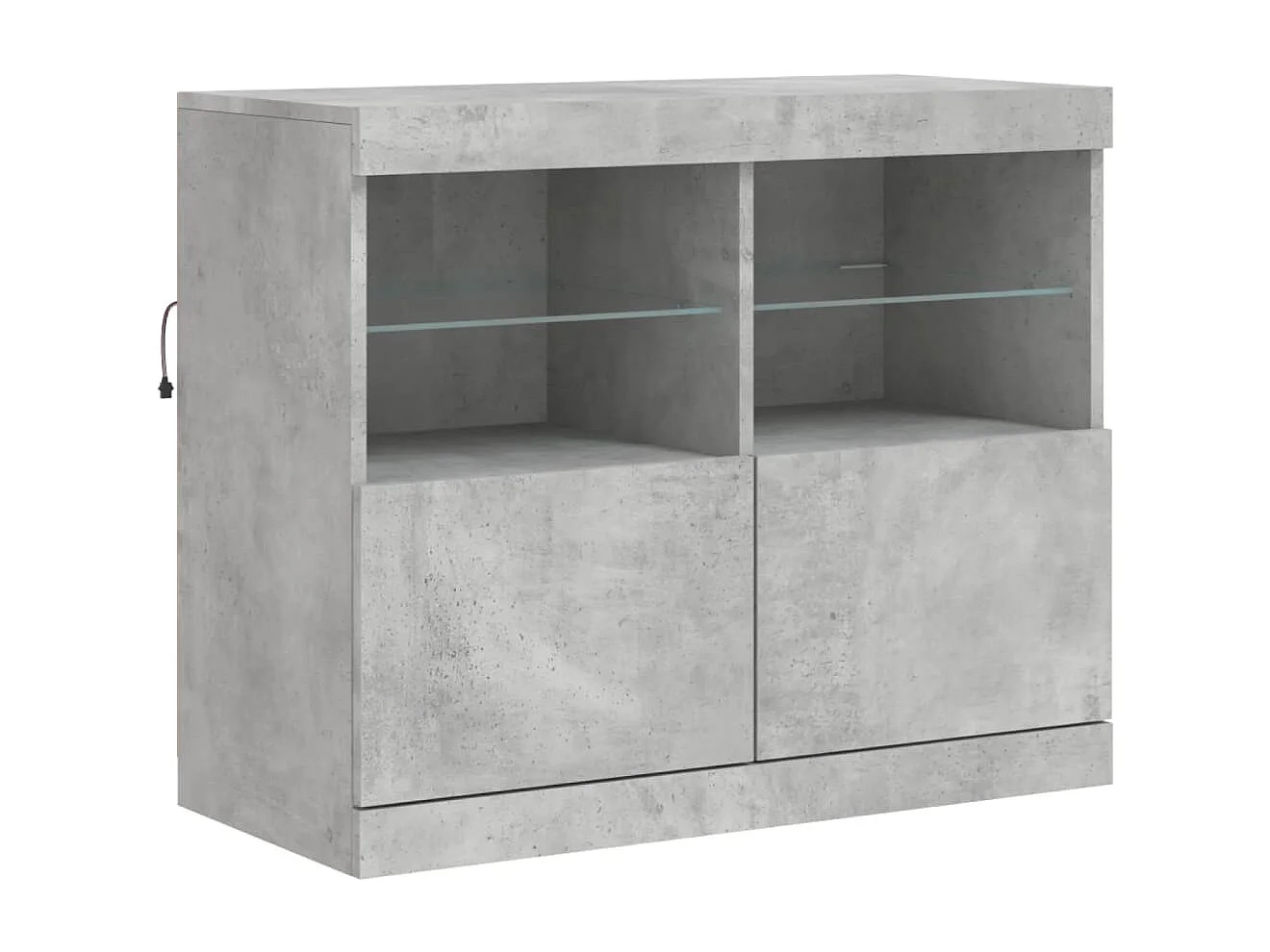 Buffet avec lumières LED gris béton 163x37x67 cm
