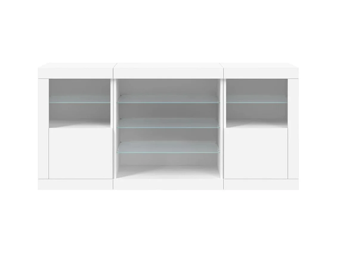 Credenza con luci LED bianche 142,5x37x67 cm