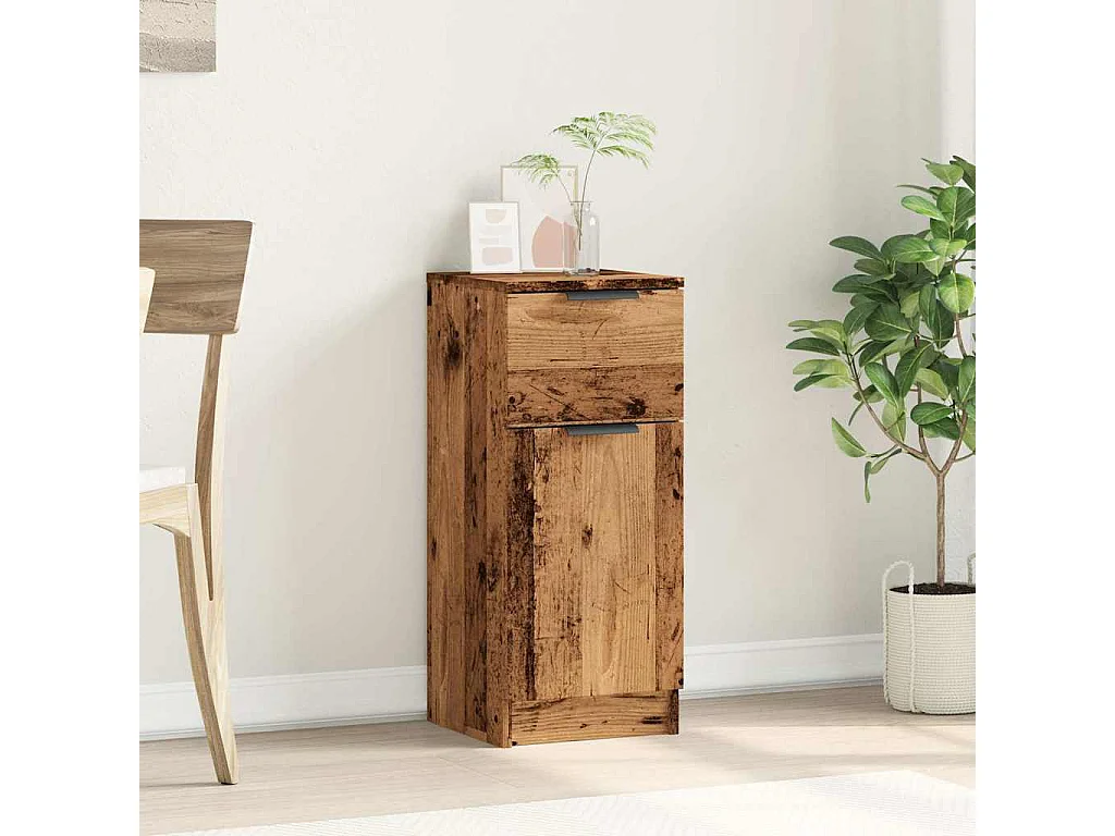 Oud houten dressoir 30x30x70 cm bewerkt hout