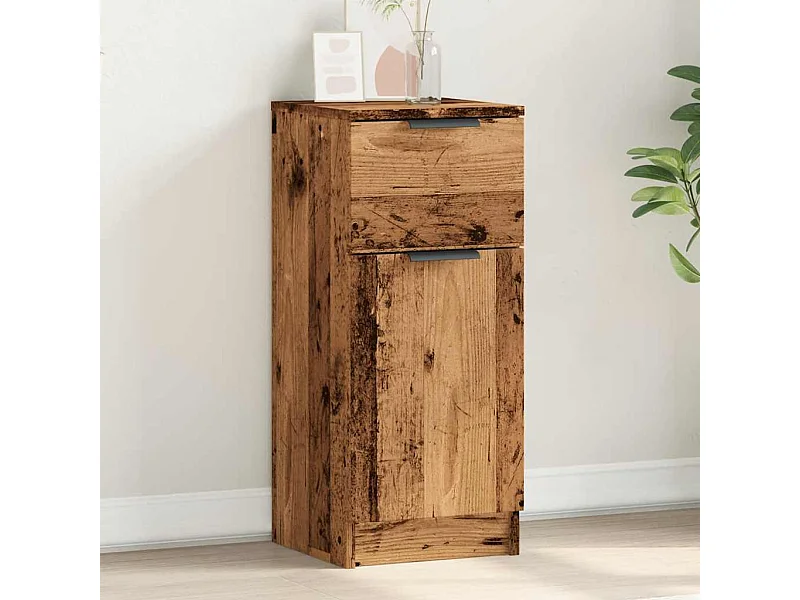 Buffet vieux bois 30x30x70 cm bois d'ingénierie