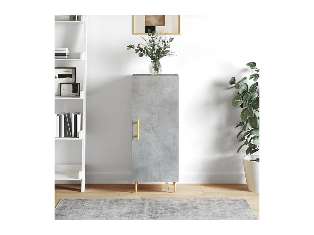 Buffet Gris béton 34,5x34x90 cm Bois d'ingénierie