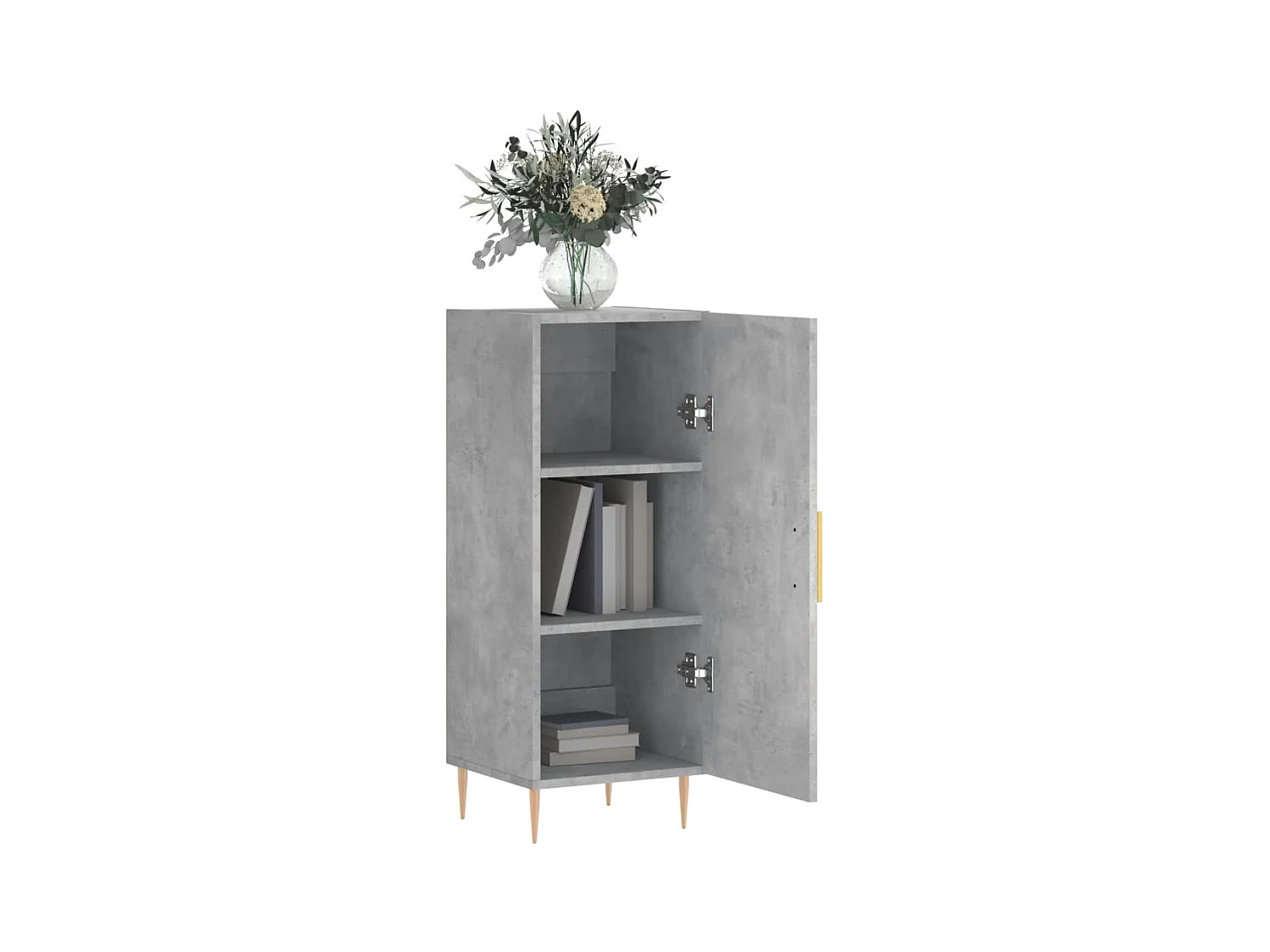 Buffet Gris béton 34,5x34x90 cm Bois d'ingénierie
