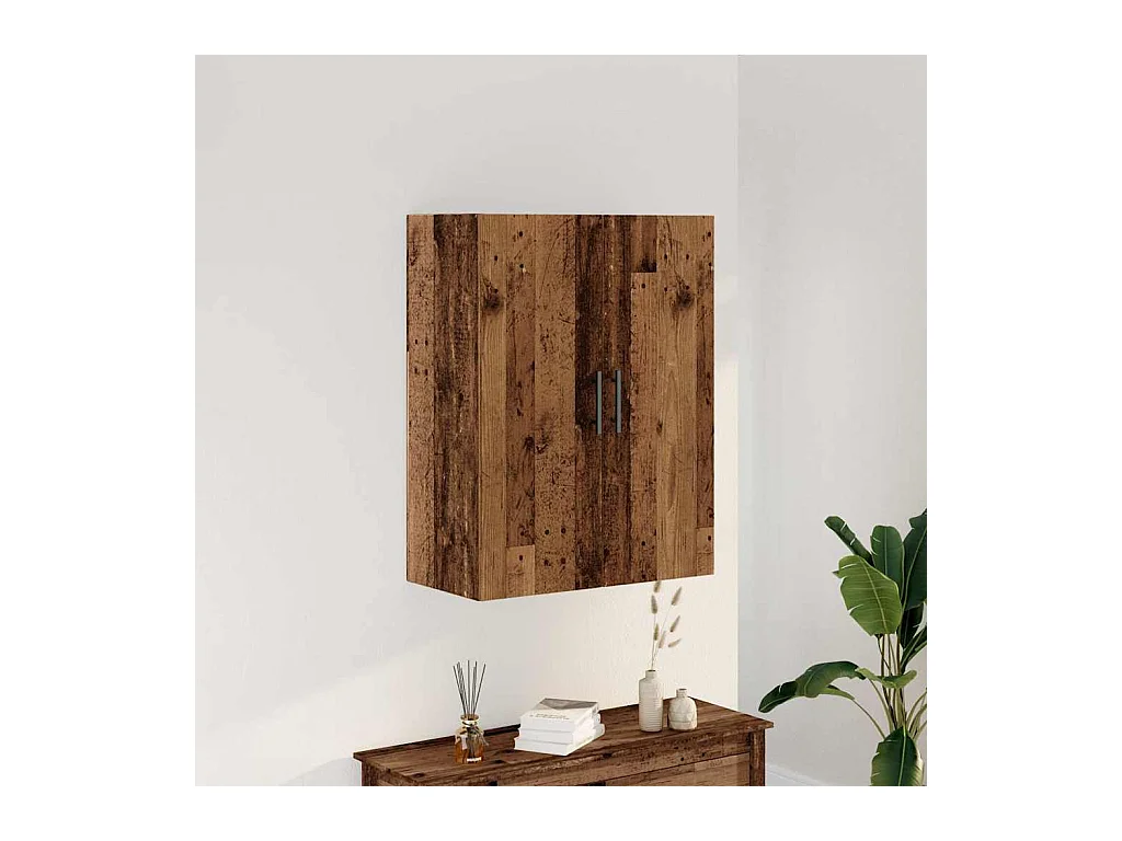 Vecchio mobiletto da parete in legno 69,5x34x90 cm